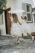 Pompomme Cream Lace Trimmed Dress